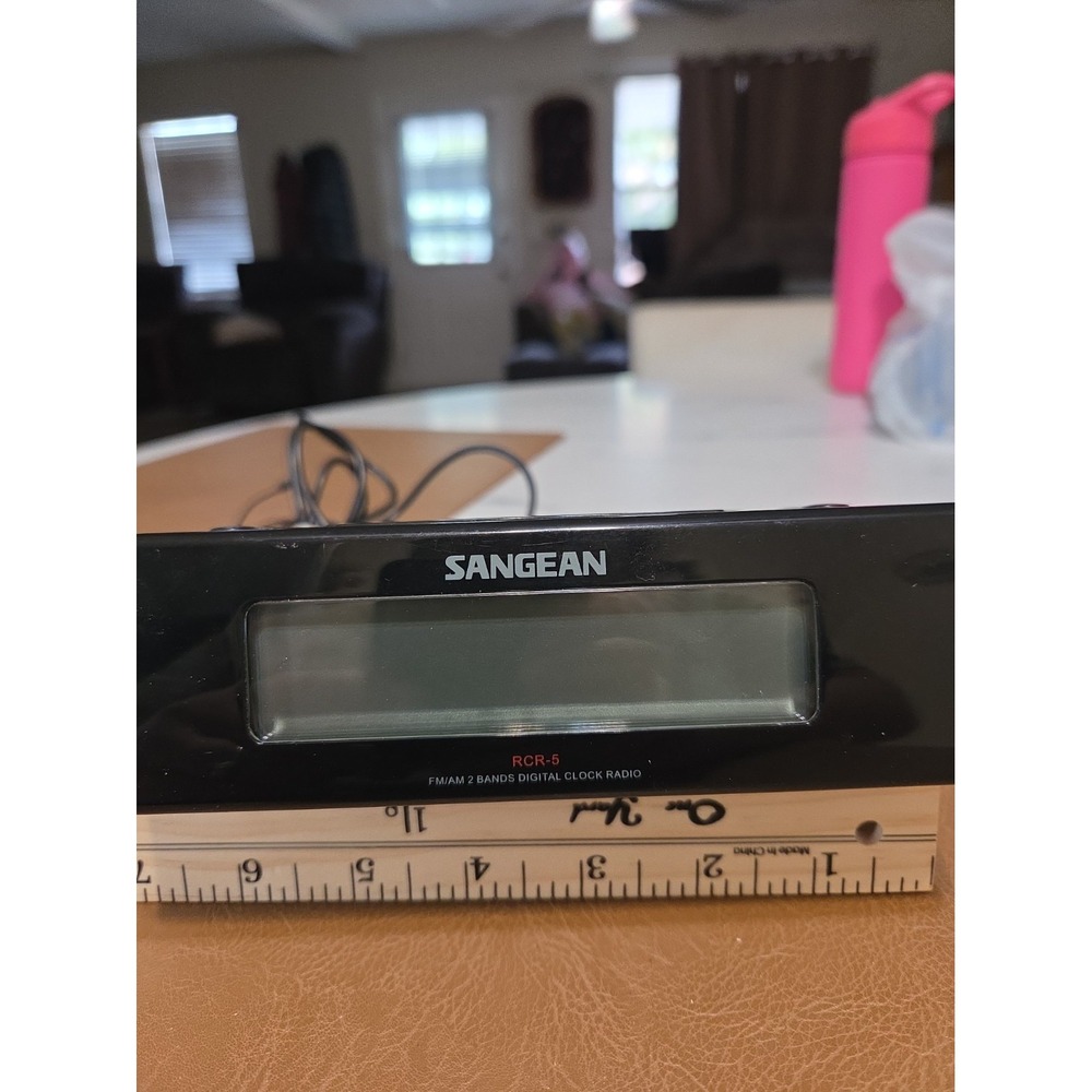 Sangean RCR-5 Digital AM/FM Clock Radio Dual Alarm Snooze Black - TESTED WORKING